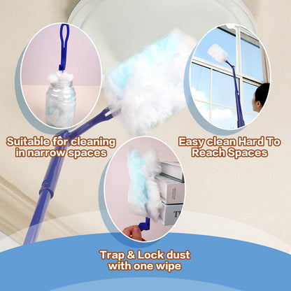 180° Dusters Multi Surface Duster Refills Kit Extender Handle (15 Count)