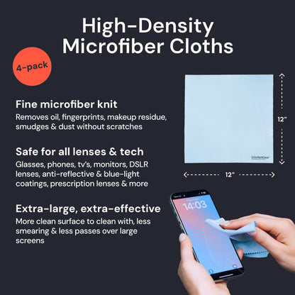 Microfiber Cleaning Cloths for Glasses & Screens (4 Count)