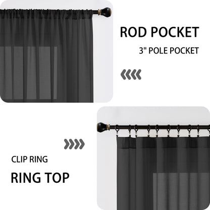 Sheer Door Curtain Closet Linen Textured Curtain Sheers Doorway Light Filtering Voile French Door Rod Pocket Curtains Patio Glass Doors