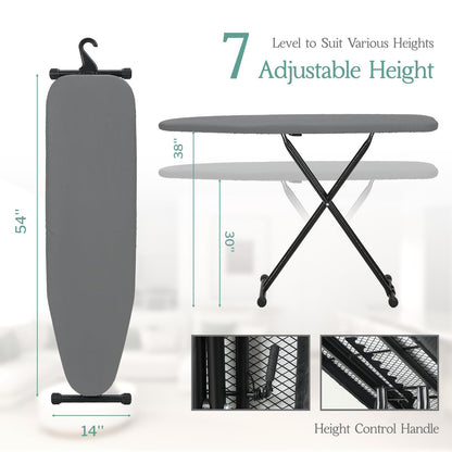 Full Size Ironing Board 54x14 Modern Gray