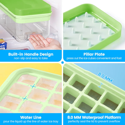 1" Ice Cube Tray with Lid and Bin