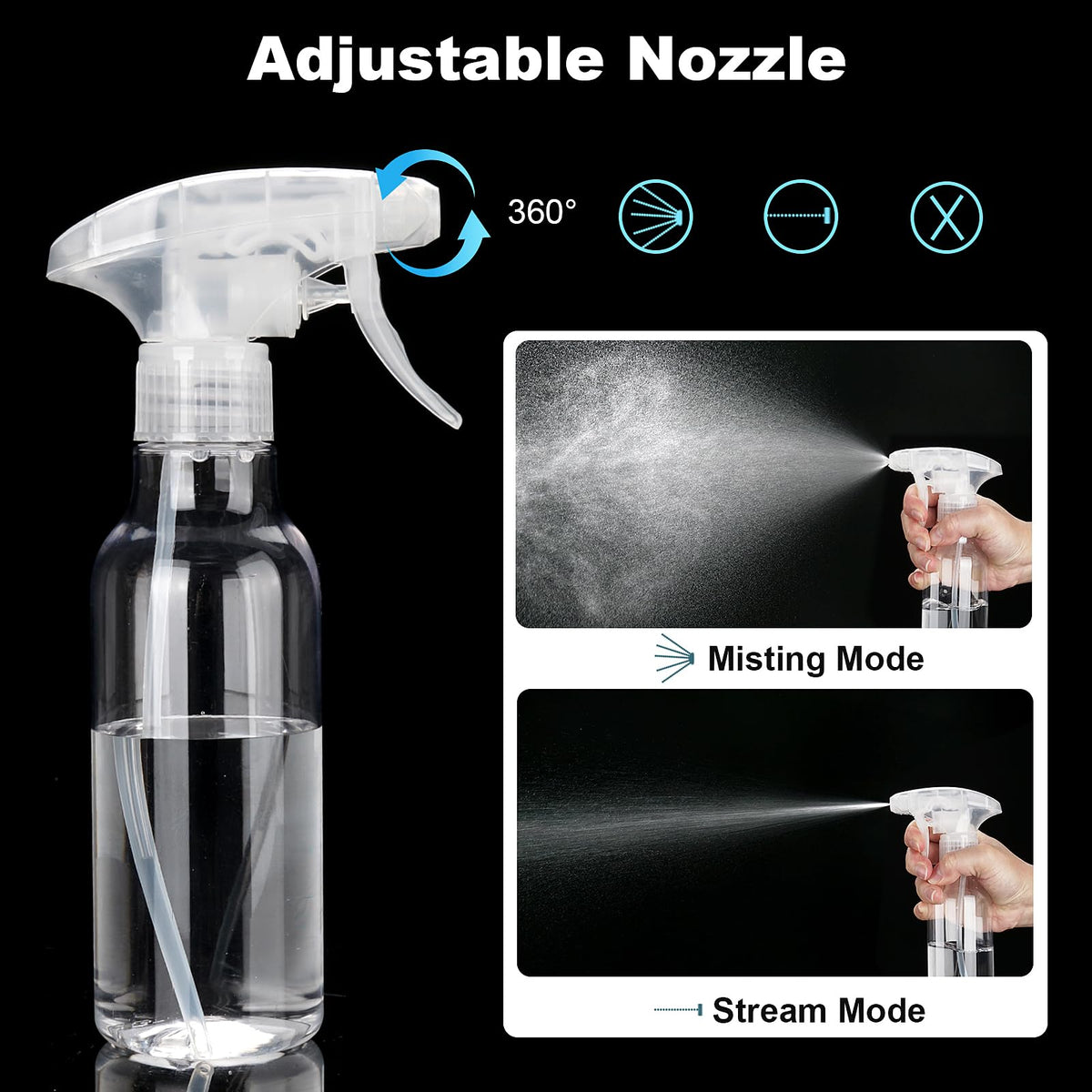 Plastic Spray Bottles 8.8oz (2 Count)