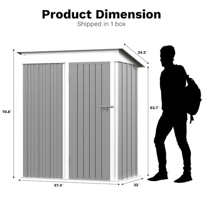 Outdoor Storage Shed 5 x 3 ft. Utility Tool Shed