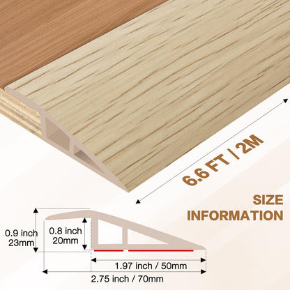 Floor Transition Strip Vinyl Door Threshold Ramp Self Adhesive Carpet Edging Strip Doorway Edge Trim (6.6 Foot)