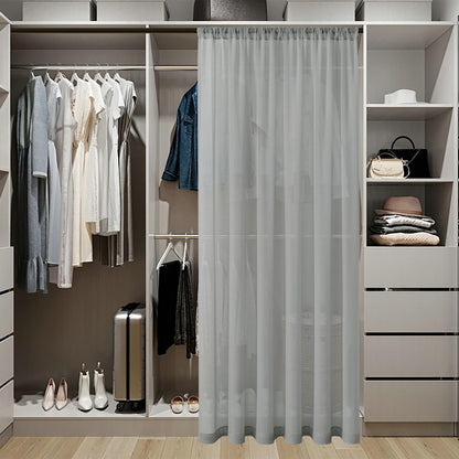 Sheer Door Curtain Closet Linen Textured Curtains Sheer Doorway Light Filtering Voile Patio Glass Doors Rod Pocket Curtain French Door