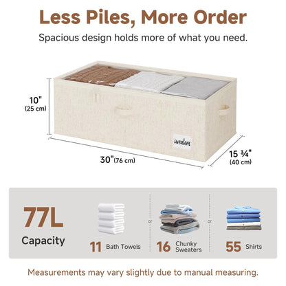 10 Inch Tall Under Bed Storage Containers with Clear Lid (2 Count)