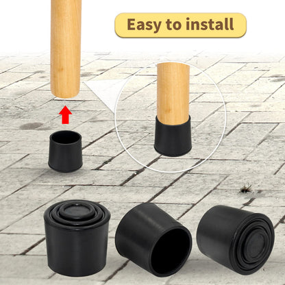 Furniture Table Covers Chair Leg Caps Round Black 32mm 4PCS (4 Count)