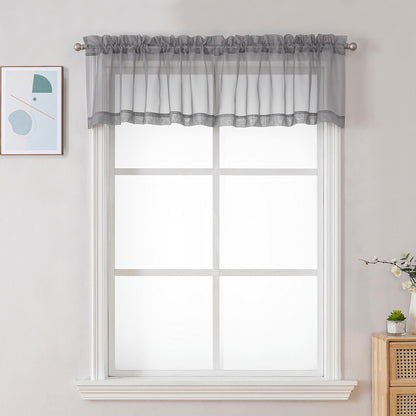 Sheer Valances for Windows 42W x 14L inches 2 Pack