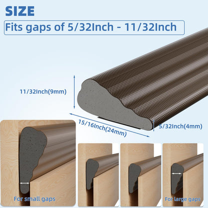 Wedge Shape Window Weather Stripping Door Frame Seal 196” Brown (16.3333 Foot)