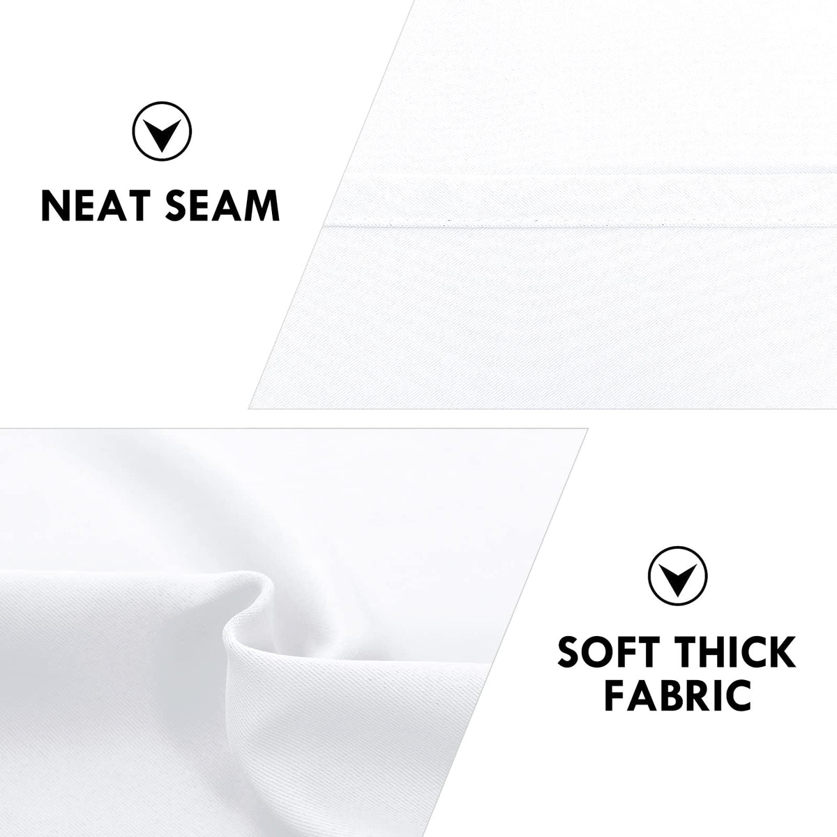 White Curtains 50% Light Blocking for Living Room 45 Inch 2 Panels (2 Count)
