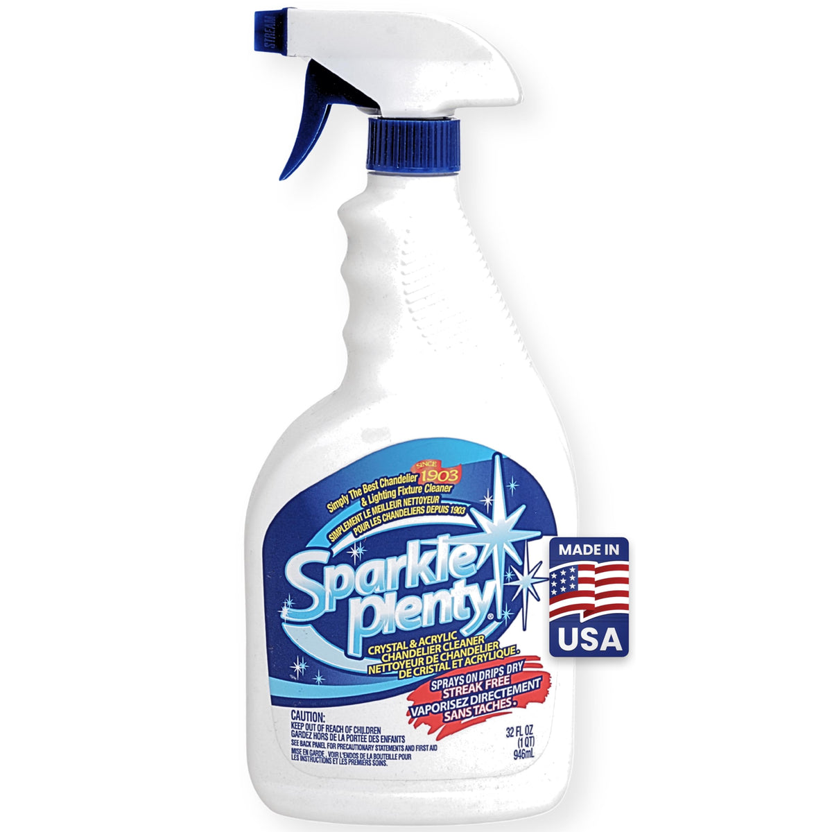Sparkle Plenty Chandelier Cleaner Drip Dry Spray No Wipe for Dust (32 Fl Oz)