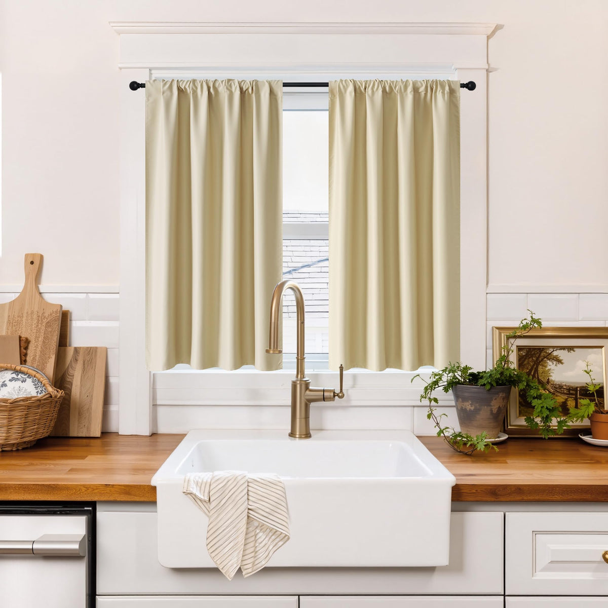 100% Blackout Short Curtains for Small Window (2 Count)