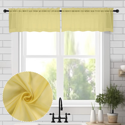 Mustard Yellow Sheer Valances for Windows (2 Count)