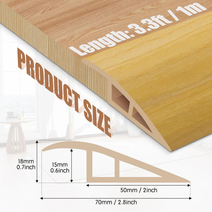 Floor Transition Strip Door Threshold 39" Floor Transition Reducer Trim on The Edges Threshold Strip Self Adhesive Suitable for Doorways