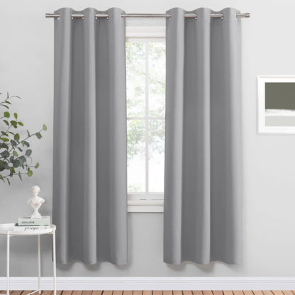 Sliver Grey Curtains for Living Room (2 Count)