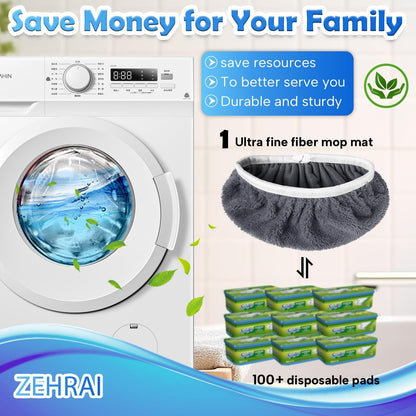 6 Pack Reusable Microfiber Mop Pads Compatible with Swiffer Sweeper Mop (6 Count)