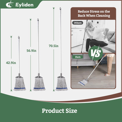 Commercial Wet Mop with 2 Cotton Heads