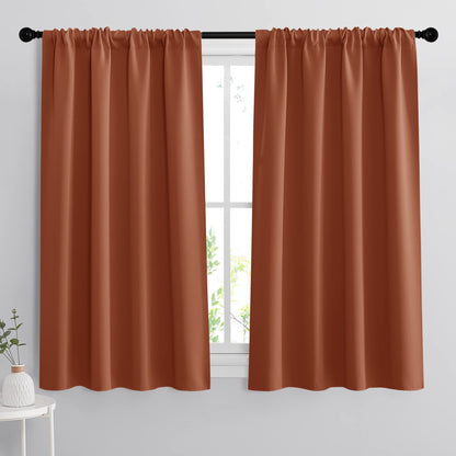 Small Window Curtains 45 inches Length for Kitchen Cafe Bathroom