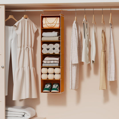 6 Tier Hanging Closet Organizer with 2 Sturdy Hooks