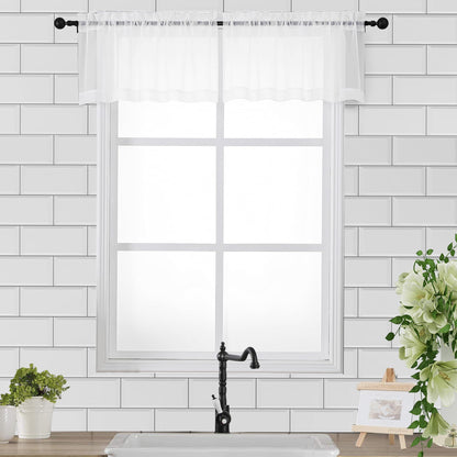 White Sheer Valance for Windows (2 Count)