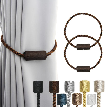 Magnetic Curtain Tiebacks Holdbacks Decorative Tie Backs for Windows Porlau (2 Count)