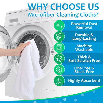 6 Pcs Extra Large Microfiber Cleaning Cloth 30" x 20" Washable Reusable Microfiber Towel Streak Free Lint Free Cloth for Cleaning Home Glass Office Window Bathrooms (6 Count)