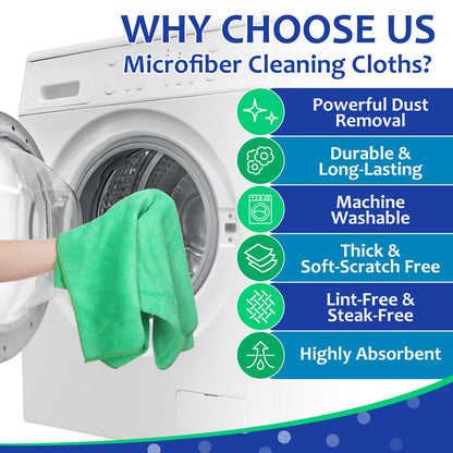 3 Pcs Extra Large Microfiber Cleaning Cloth 30" x 20" Washable Reusable Microfiber Towel Streak Free Lint Free Cloth for Cleaning Home Glass Office Window Bathrooms