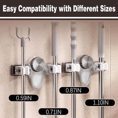 6PCS Broom Holder Mop Hanger Wall Mount (6 Count)