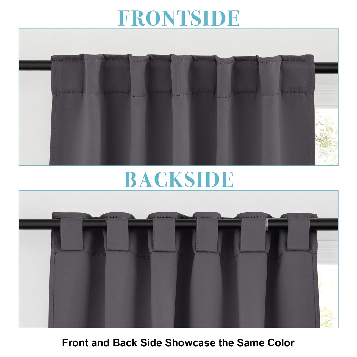 Small Window Curtains Blackout for Kitchen Bathroom Cafe RV Camper (2 Count)