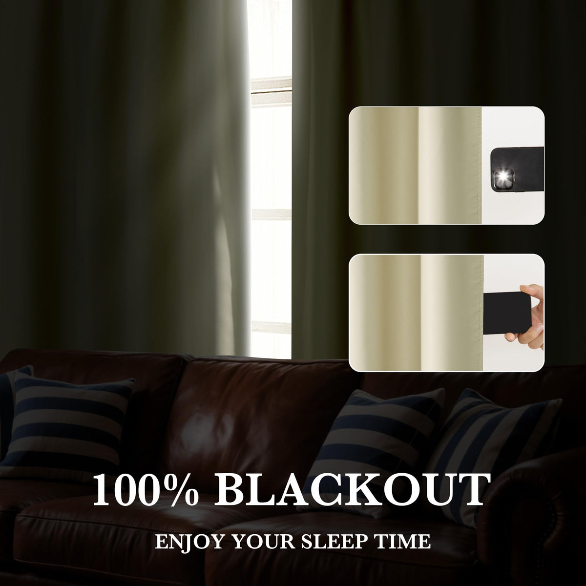 Bedroom Blackout Curtains 80 inches Long (2 Count)