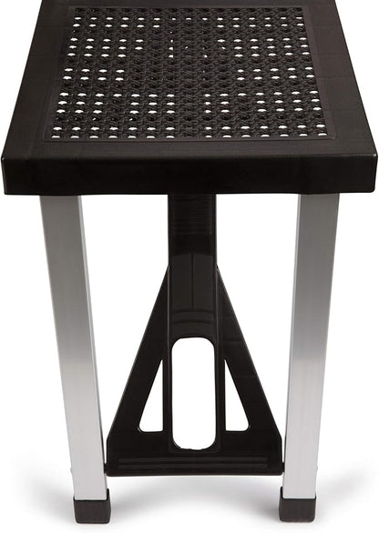 Picnic TIME Portable Folding Picnic Table with Seats for 4, Collapsible Aluminum Table with Benches & Umbrella Hole, Lightweight Foldable Table for Camping, Travel, Backyard, Tailgating | with Umbrella Hole