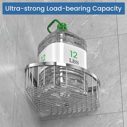 Shower Basket Stainless Shower Corner Shelf, 304 Caddy Stainless Steel Rustproof, Organizer Wall Mounted Basket(Includes Screws)