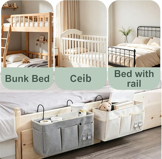 1 Large + 1 Small Hanging Storage Organizer, Multi-Size No Drill Bedside Caddy, Household Classification Storage Organizer, Multi-scene Home Storage, Household Gift