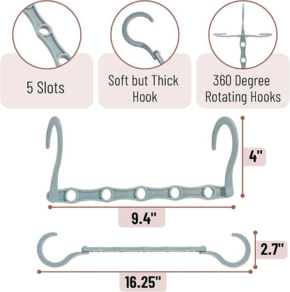 Mr. Pen- Space Saving Hangers, 16 pcs, 360° Rotating Hooks, Magic Cascading Hanger Organizer with 5 Enclosed Slots, Closet Organizers and Storage for Clothes, College Dorm Room Essentials