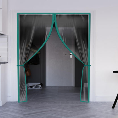 Zipper 72 x 80 Inch Dust Barrier Door Kit 6 x 6.7 ft Winter Construction Door Reusable Plastic Curtain Cover Containment Standard Doorway Temporary Wall Screen Sheeting for Bathroom Hallway