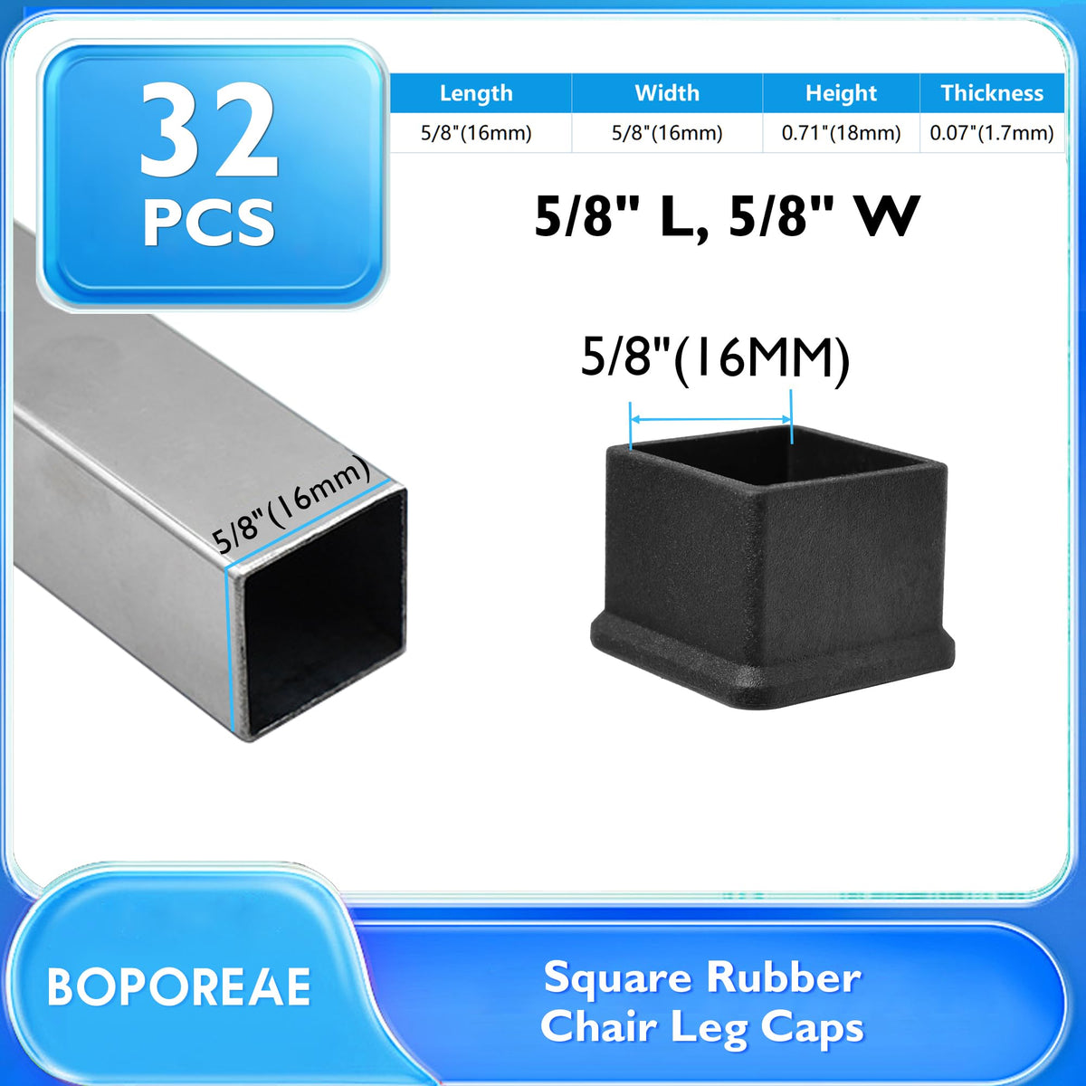 32 Pcs 5 8" x 5 (32 Count)