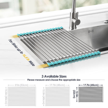 Roll Up Dish Drying Rack Over Sink