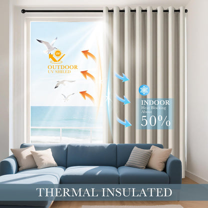 Cream Blackout Curtains for Bedroom (2 Count)