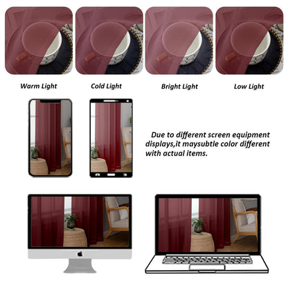 Burgundy Sheer Valances for Windows (2 Count)