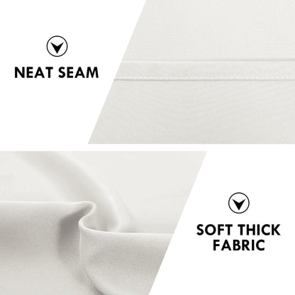 Wide Blackout Curtains for Bedroom Living Room 70 x 63 Inch Long Ivory (2 Count)