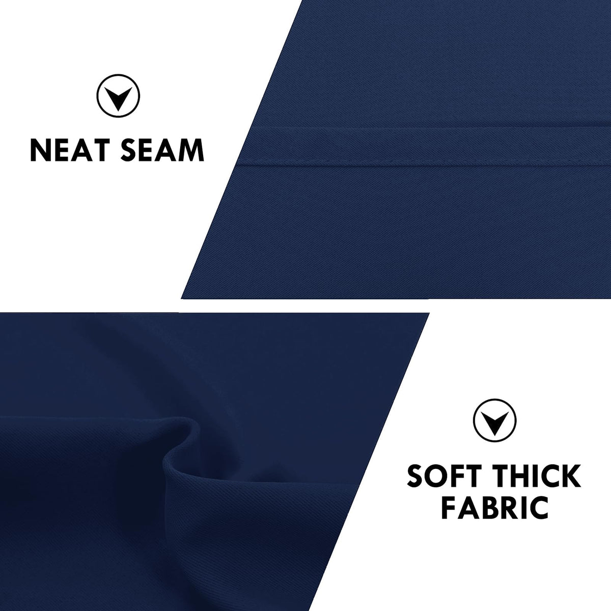 Blackout Curtains for Bedroom 52 x 95 Inch Long Navy Blue 2 Panels (2 Count)