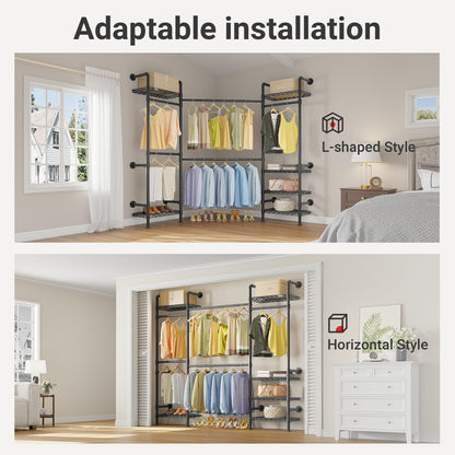F3 Medium Wall Mounted Clothes rack Expandable Closet