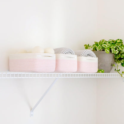 11.8"x8"x4.5” Rectangle Storage Baskets for Shelves 3 Pack (3 Count)