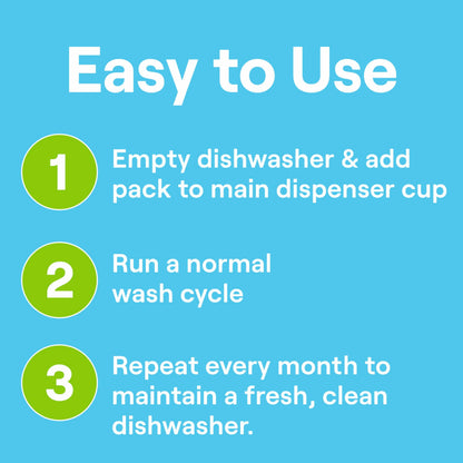 Dishwasher Cleaning Packs 6 Count Free & Clear Removes odor (4.2 Ounce)