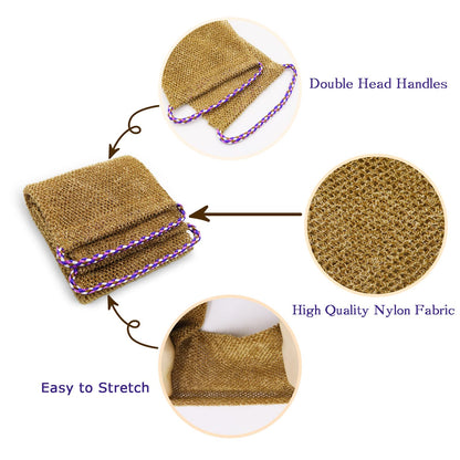 3 Pieces African Net Sponge with Handles Long African Exfoliating Net Washcloth Bath Sponge Net Cloth Wash Net Body Back Scrubber for Shower Loofah (3 Count)
