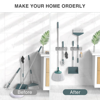 Wall Mount Mop and Broom Holder (4 Count)