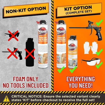 Fastcoat Fire Rated Spray Foam Insulation Kit Closed Cell in a Can 120 sq ft (12 Count)