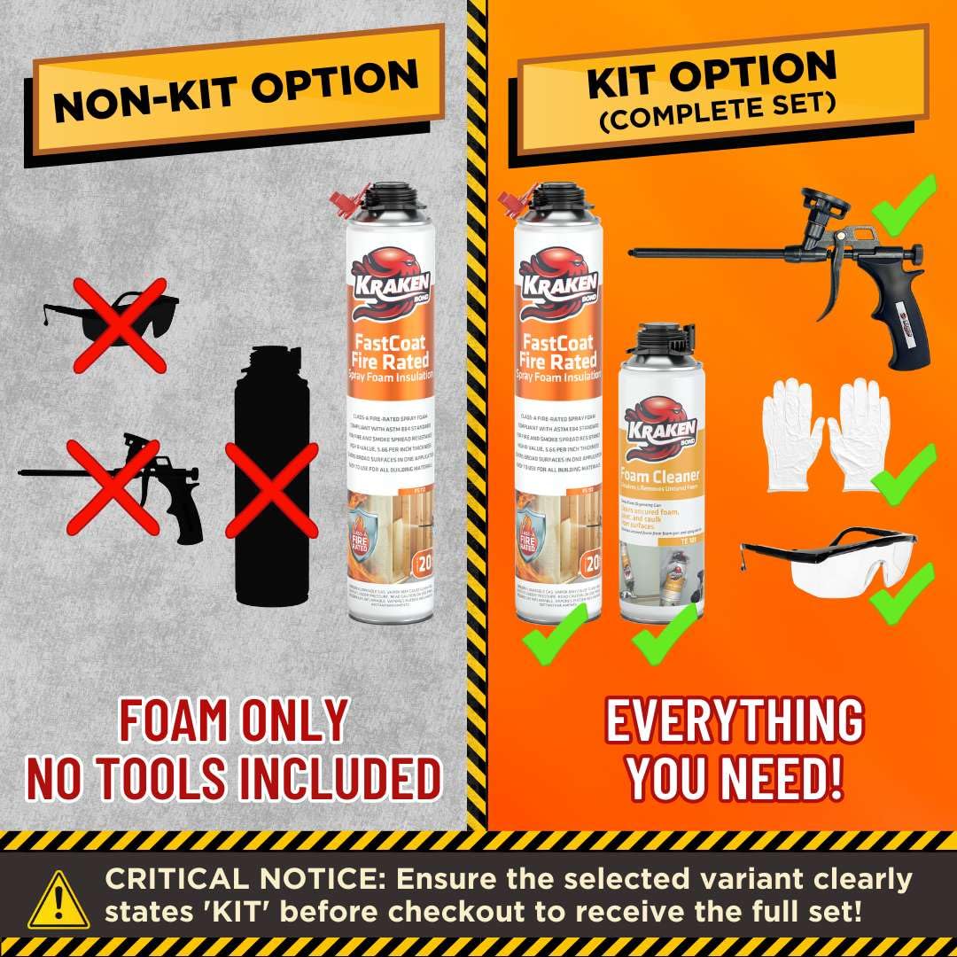 Fastcoat Fire Rated Spray Foam Insulation Kit Closed Cell in a Can 240 sq ft (12 Count)