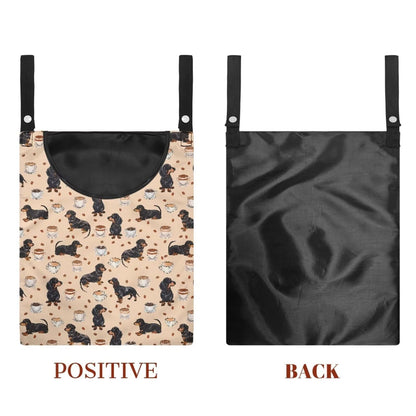 Dachshund Puppy Clothespin Bag Fashion Hanging Storage Organizer Clothes Pin Bag Waterproof Laundry Clothespin Bag Clothespin Holder for Clothesline Outdoor