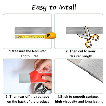Floor Door Flat Transition Strip & Self Adhesive Floor Vinyl Floor Edge Trim Laminate Floor Gap Covering Joining Strip (118 Foot)